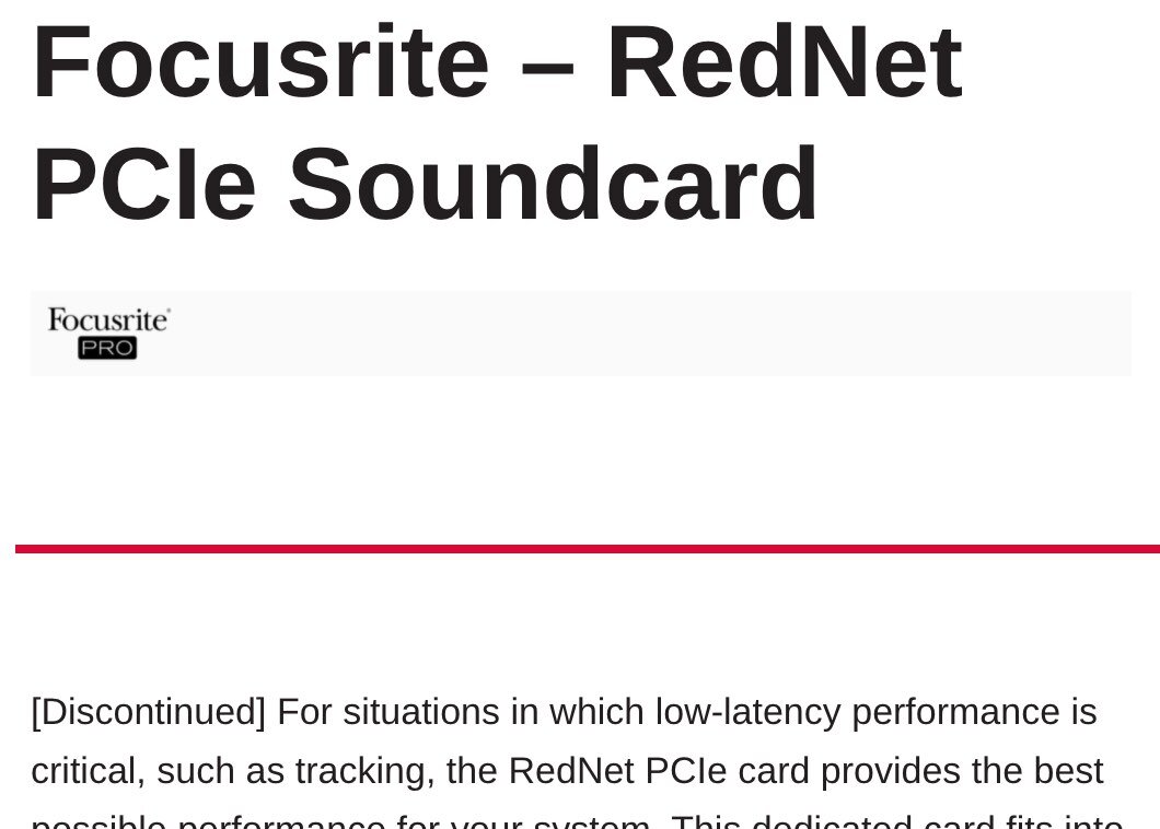 RedNet PCIeR Card Discontinued? Rumour Untrue | Production Expert